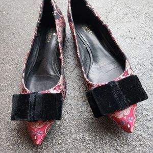 Kate Spade New York jacquard ballet flats with velvet bow